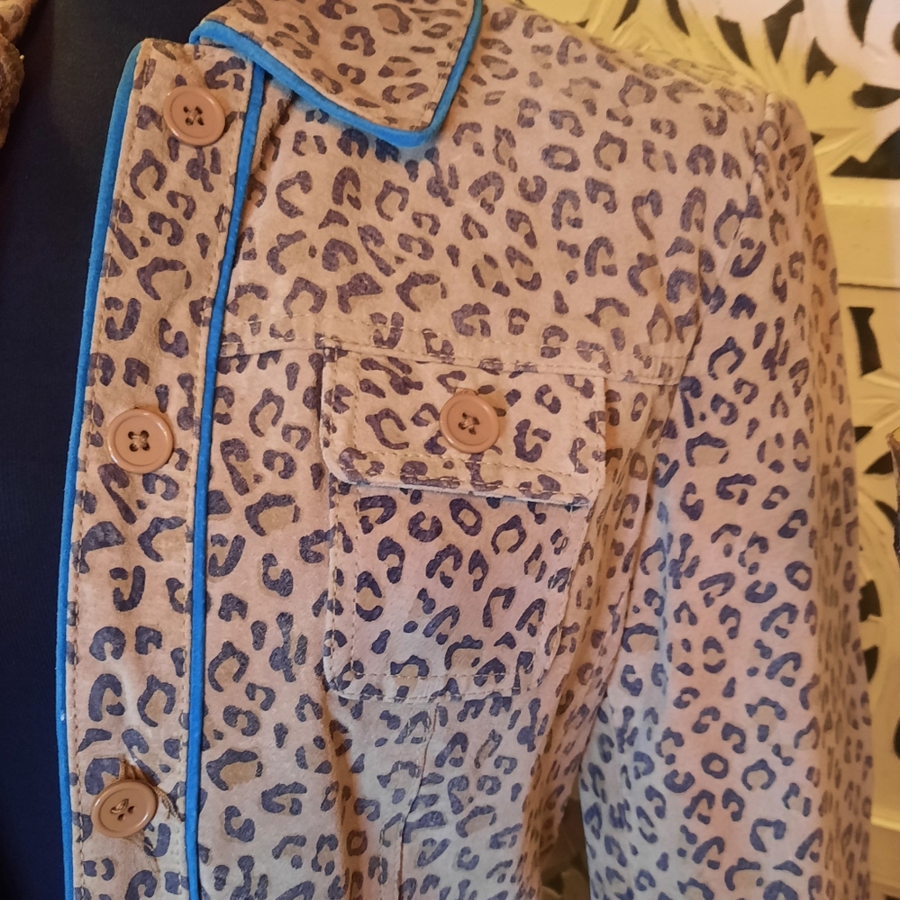 Leopard Print Leather Jacket - image 3